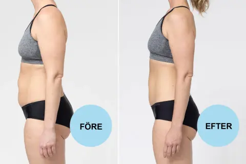 Före och efter-bilder visar en kvinna som lyckats gå ner 10 kg på 2 veckor.